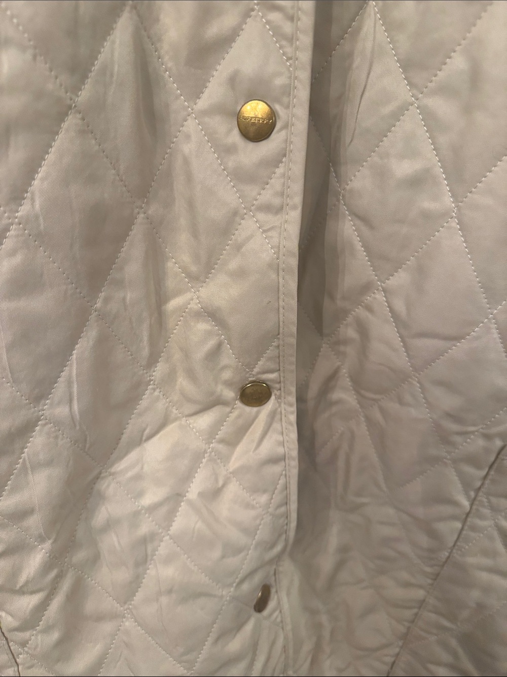Burberry Quilted Light Cream Snap-Front Jacket - Picture 4 of 13